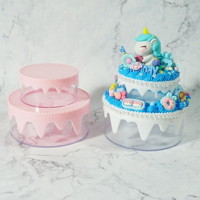 Cute Sundry Organizer Plastic Boxes Sweet Cream Cake Storage Box Plastic DIY Crafts Box Perfect for DIY Enthusiasts