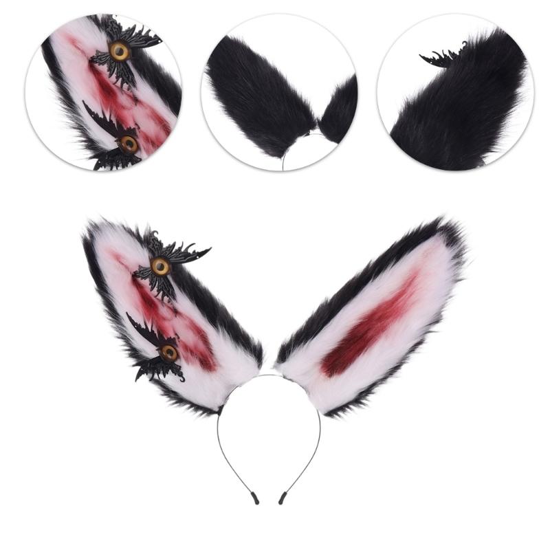 Plush Rabbit Ears Headband For Kids Soft Comfortable Hair Accessory For Party Costume Photography Color Available
