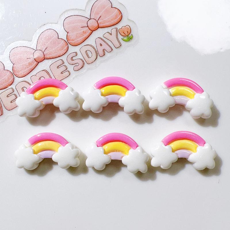 30 Pcs New Lovely Mini Kawaii Cartoon Clouds, Rainbows Resin Diy Jewellery Manicure Hairpin Accessories Decorate A70