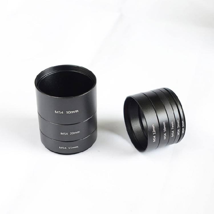 Threaded M54 X 0.75 Telescope Extension Tube, Black Aluminum Coupler for Imaging Distance Adjustment In Threaded Systems