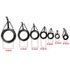 7Pcs Mixed Size Fishing Rod Guides Tip Top Eye Line Rings Building Repair Kit