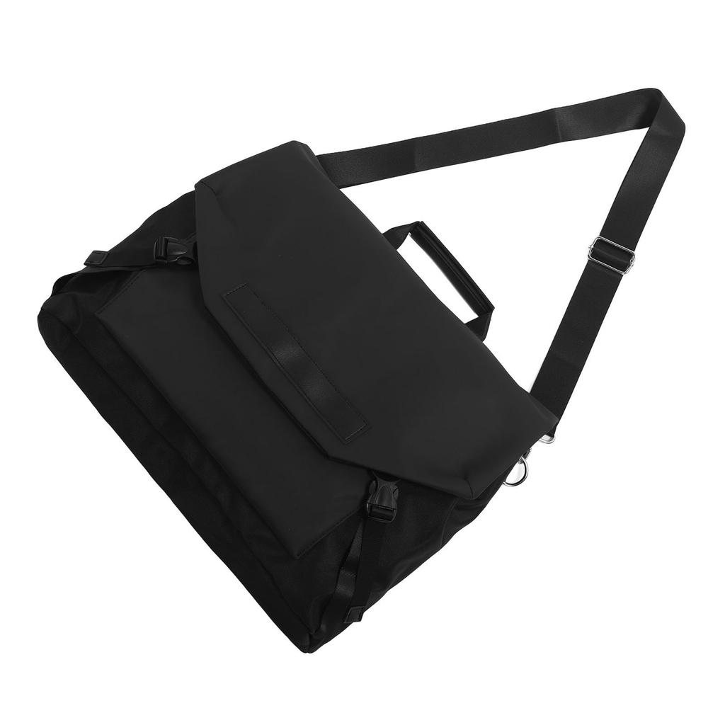 Men Laptop Shoulder Bag Waterproof Adjustable Strap Shock Proof Protective Computer Bag Black L