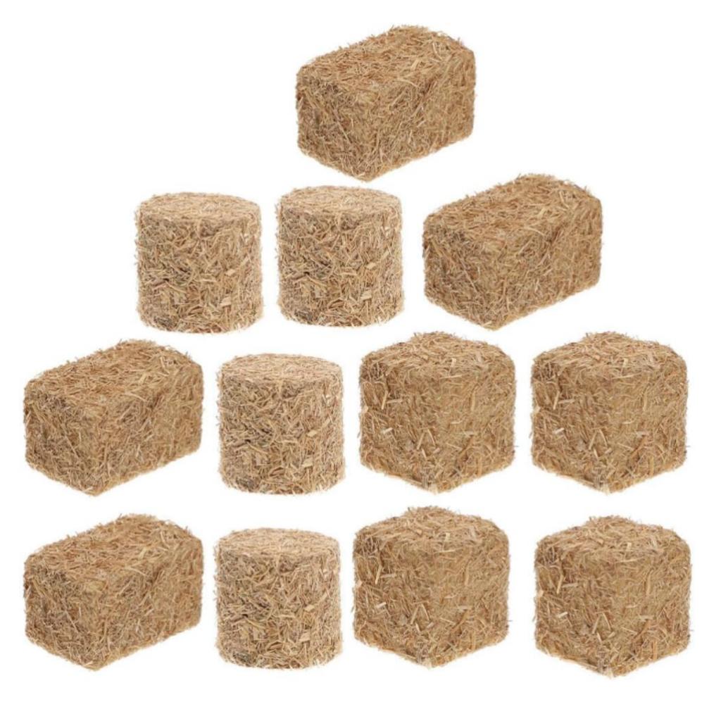 4 Stück Mini-Heuballen Mini-Stroh Heu Miniaturfigur Künstliches Heu Für Mini-Haus Dekoration DIY Herbsternte Basteln