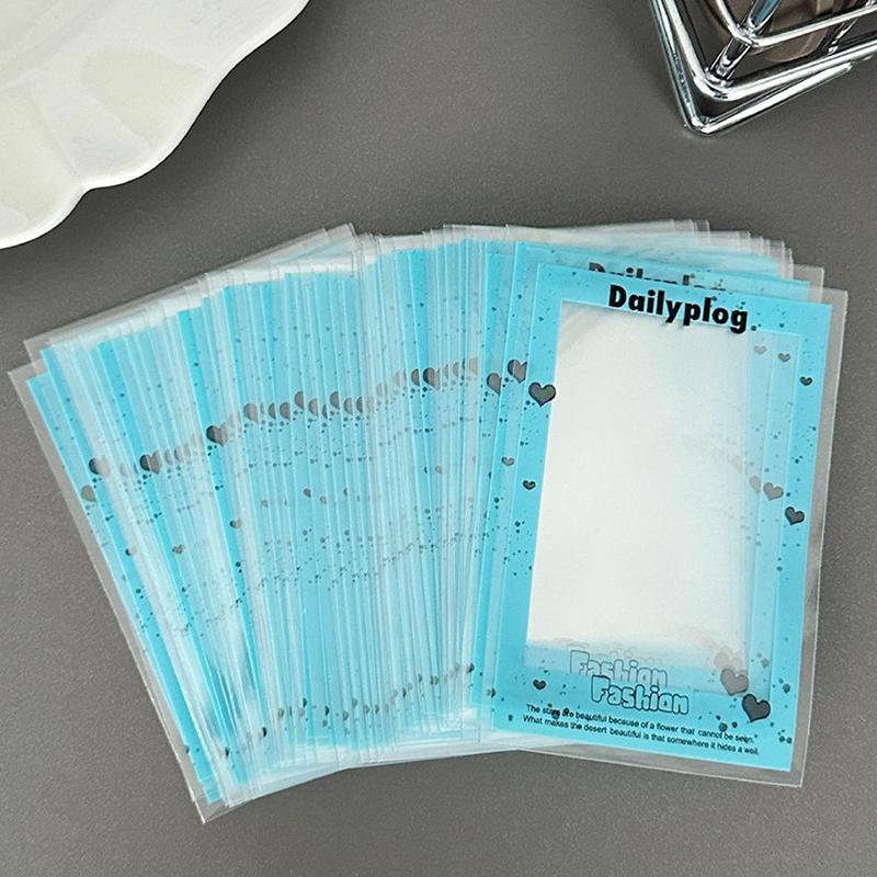50Pcs Cartoon Small Card Case Star Photo Protection Card Film Packaging Bag Waterproof Anti-Fouling Transparency Photo Album