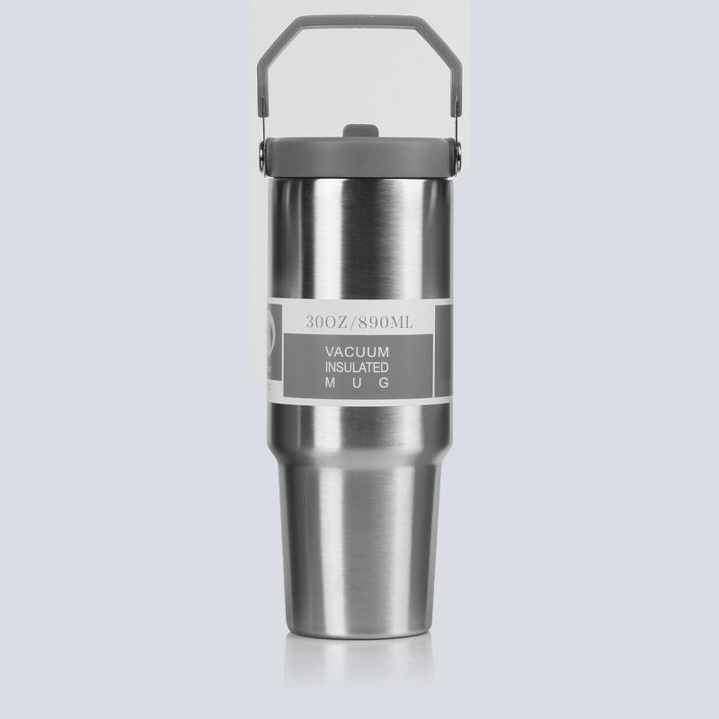 American 304 StainlessSteel Insulated Cup 30/20oz Capacity Hand-held CarCup Outdoor Portable Cold Preservation Ice Box Water Cup
