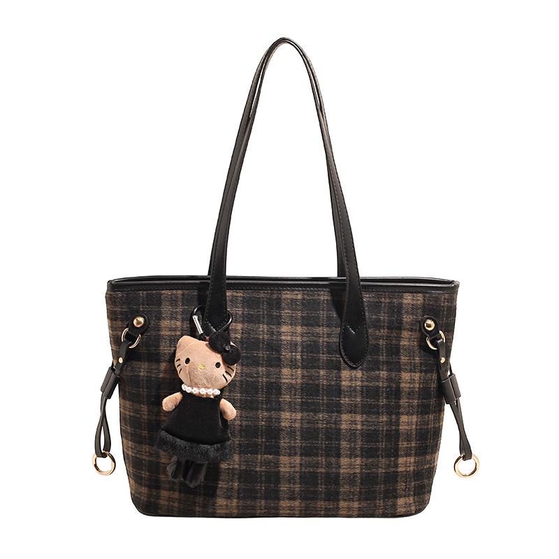 Damen College-Stil Cross-Border Woll-Tote: Handtasche mit großer Kapazität, vielseitig, modisch und hochwertig für Studenten