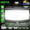 1-6PCS Solar Outdoor Garden Lights IP65 Waterproof Super Bright 468 LEDs Motion Sensor Wall Light Solar Powered Security Lamp