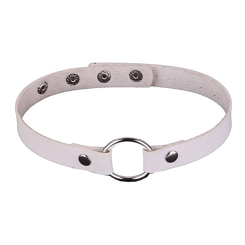 Harajuku Punk Weiches PU-Leder Runder Choker Halskette