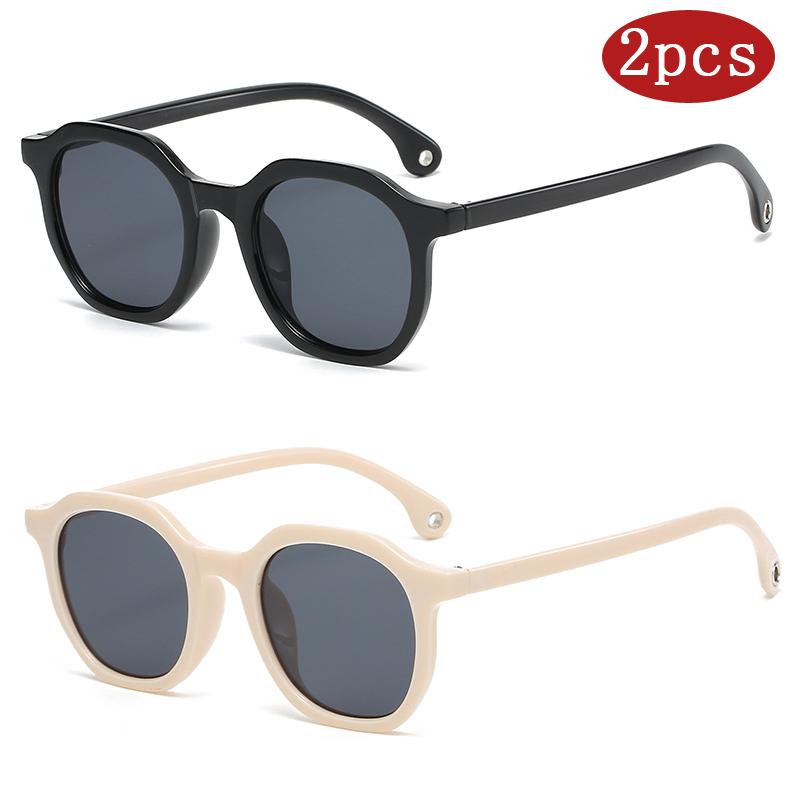 2pcs Classics Polygonal Sunglasses Women Trendy Brand DesignerSmall Framed Sun Shade Outdoor Glasses Female Popular Eyeglasses