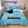 Custom Name SpongeBob Theme Bedding 3 Piece Set HD Print Duvet Cover Pillowcases for Teens Adult Bedroom Decoration