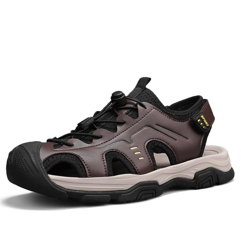 2025 Hot-selling Large-size Summer New Men's Shoes Outdoor Hiking Breathable Bag Head Anti-collision Beach Sandals