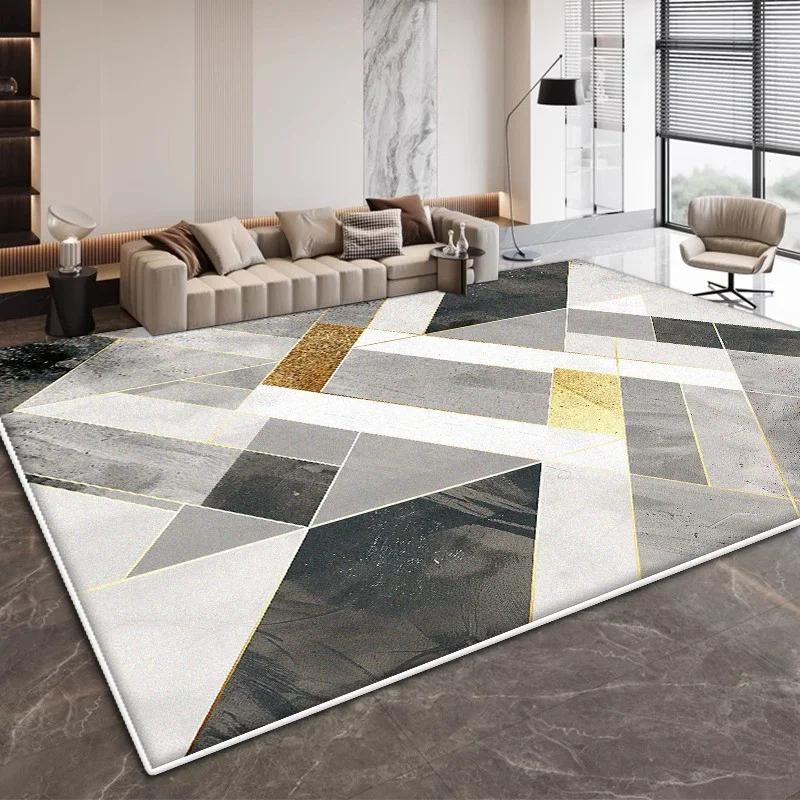 Moderní geometrický designový obývací pokojový koberec Jednoduchá dekorace Ložnice Protiskluzové Velké koberce Kancelář Kávové stolky Měkká podložka Pratelný