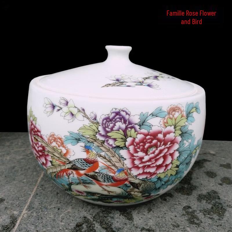 Ruhan Famille Rose Ceramic Storage Jar