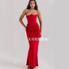 European and American Style Autumn and Winter New Fashion Tube Top Sexy Backless Slim Women's Evening Dress Dress