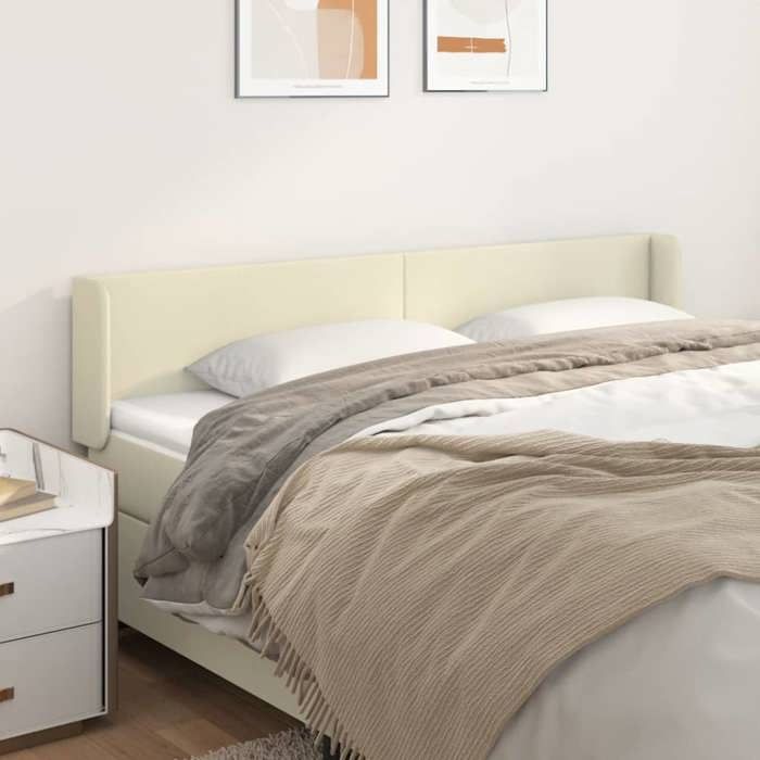 Maison Exclusive - Tête de lit avec oreilles Crème 163x16x78/88 cm Similicuir