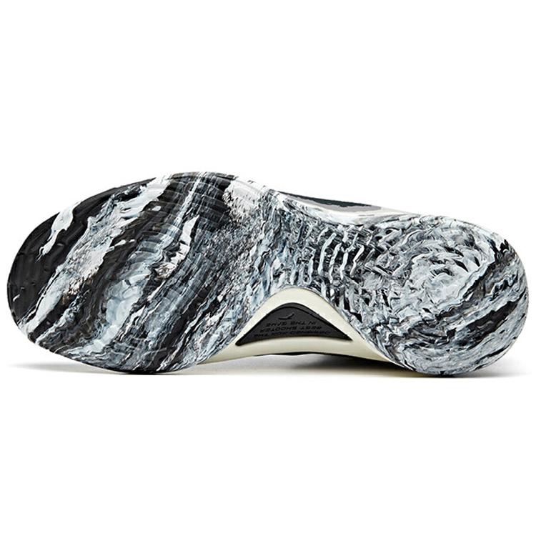 Anta KT5 Leather Cushioning Slip Resistant Abrasion Resistant High Top Basketball Shoes Men's Black White 112011101-14