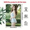 Hisun Tin Sign HD Metal Tin Sign Elegant Asian Beauty In Light Blue Romper Retro Metal Plaque Wall Art for Home Decor X Inch