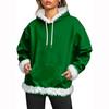 Women's Casual Fleece-lined Hoodie With Long Sleeves, Color, Pockets, Sweatshirt Top