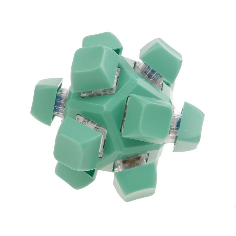 12 Sided RubiksCubes Mechanical Keyboard Switches Keychain Light Up Switches Tester Kit Decompression Relaxation Toys