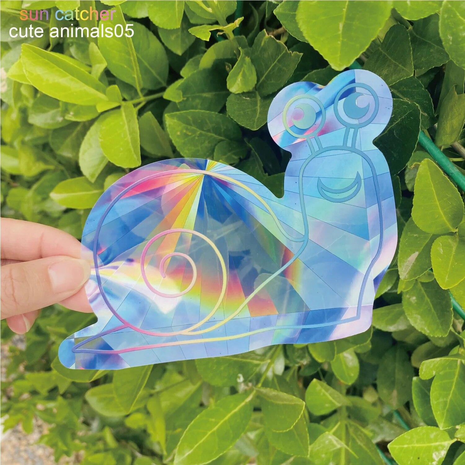 

Красочная наклейка на окно, Ловец Солнца, радужная призма, бабочка, статическая стеклянная наклейка, ПВХ, противоударное стекло, домашний декор 15x15cm