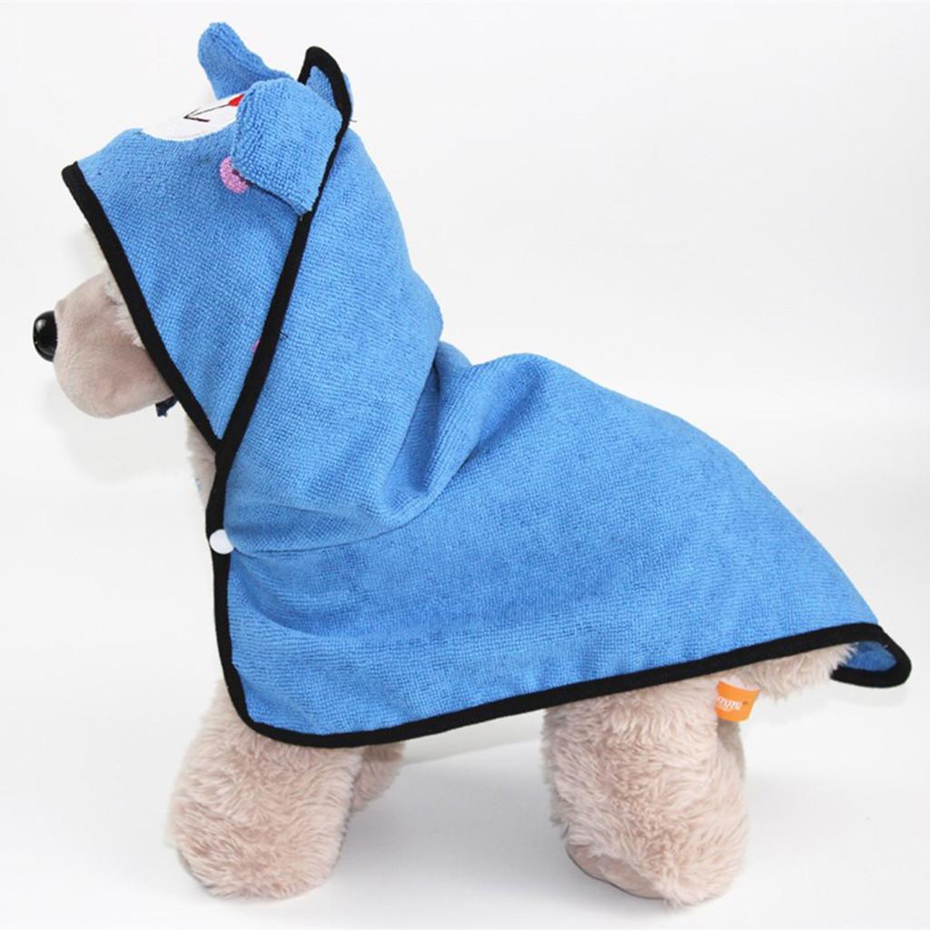 

Pet Dog Thick Microfiber Cat Dog Bath Towel Quick-drying Pet Cloak Bathrobe S синий