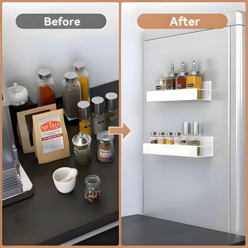 Magnetisches Gewürzregal Organizer für Kühlschrank und Backofen Schwarze Kühlschrank-Organizer und Aufbewahrung Magnetische Haken für die Küche