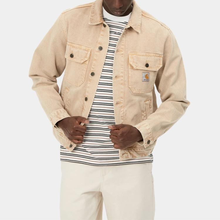 Carhartt WIP SS21 Colorful Denim Jacket Men Jackets Khaki I029150-07E-WD
