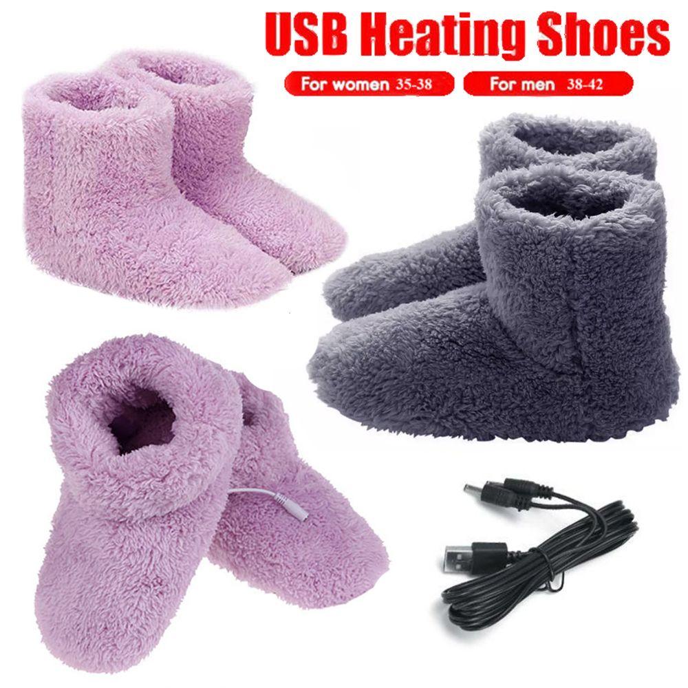 Charging Plush Comfortable Electric Heated Shoes Warm Foot Foot Warmer Shoes Winter Warming Slipper
