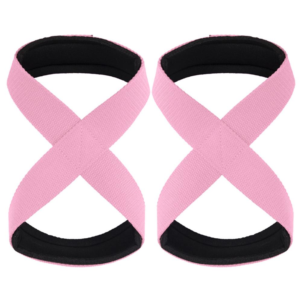2PCS Padded Figure 8 Straps Deadlift Weight Lifting Workout Fitness Horizontal Gym Wrist Straps Y1P7