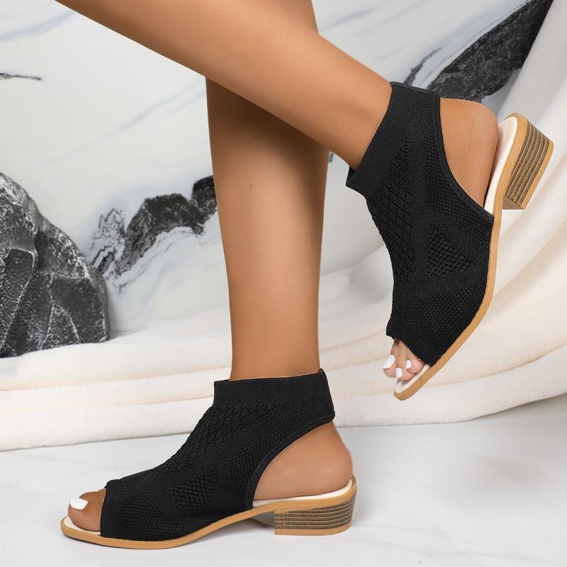 Fashion 2025 Hot Sale Shoes for Women Slingbacks Women's Sandals Summer Rome Open Toe Solid Outdoor Casual Low Heels Large Size Sandals