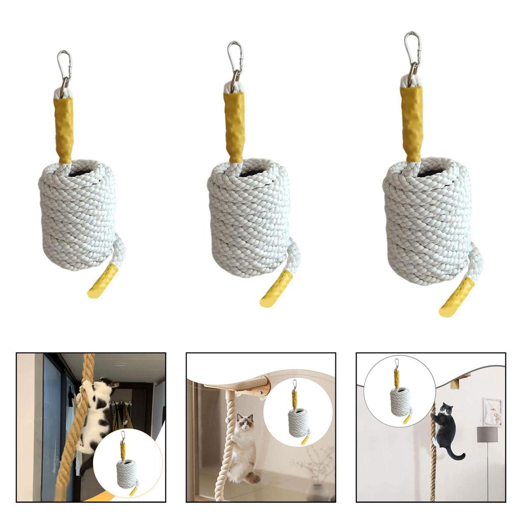 Durable Cat Climbing Rope Wall Mounted Space Saving Scratcher for Indoor Outdoor Cat Structure and Course