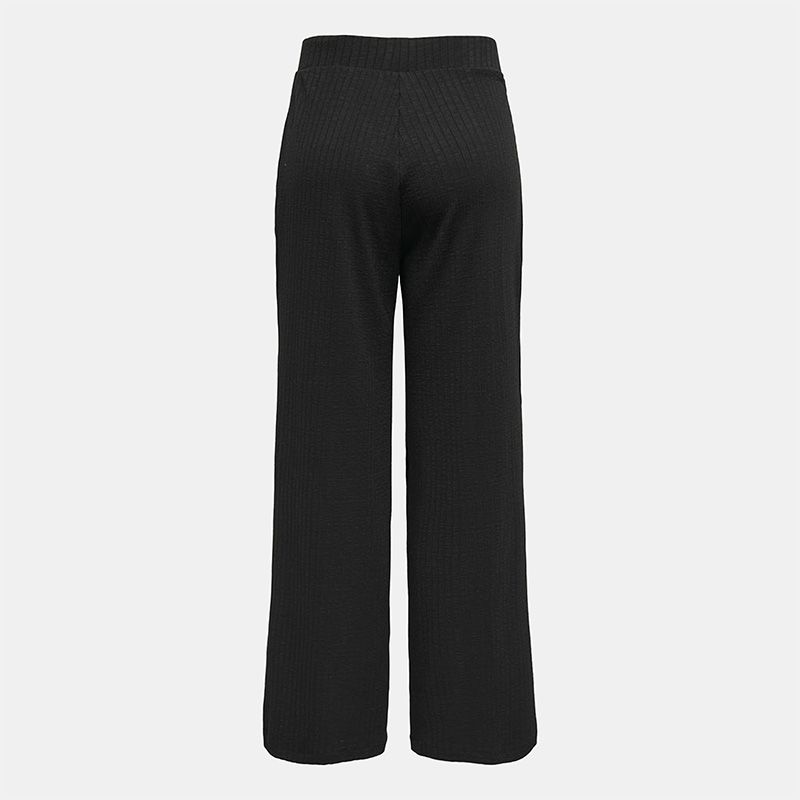 Corduroy Pants Elastic Waistband Magan Wide Legs Black Woman ONLY