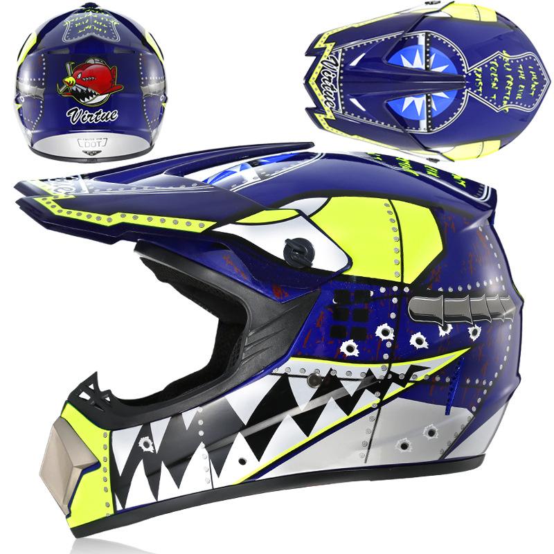 Off-road helmet, small off-road helmet, lightweight racing mountain full-face helmet, comes with a three-piece set S