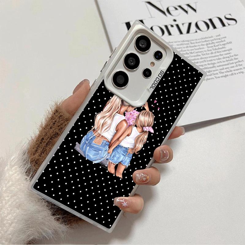 Mama Baby Mode Punkt Design Stoßfeste Handyhülle für Samsung Galaxy S26 Edge S25 Ultra S24 FE S23 Plus S21 Hülle Anti-Fall-Schutz