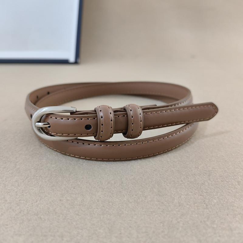 Minimalist Genuine Leather Belt With Alloy Pin Buckle For Jeans Styling