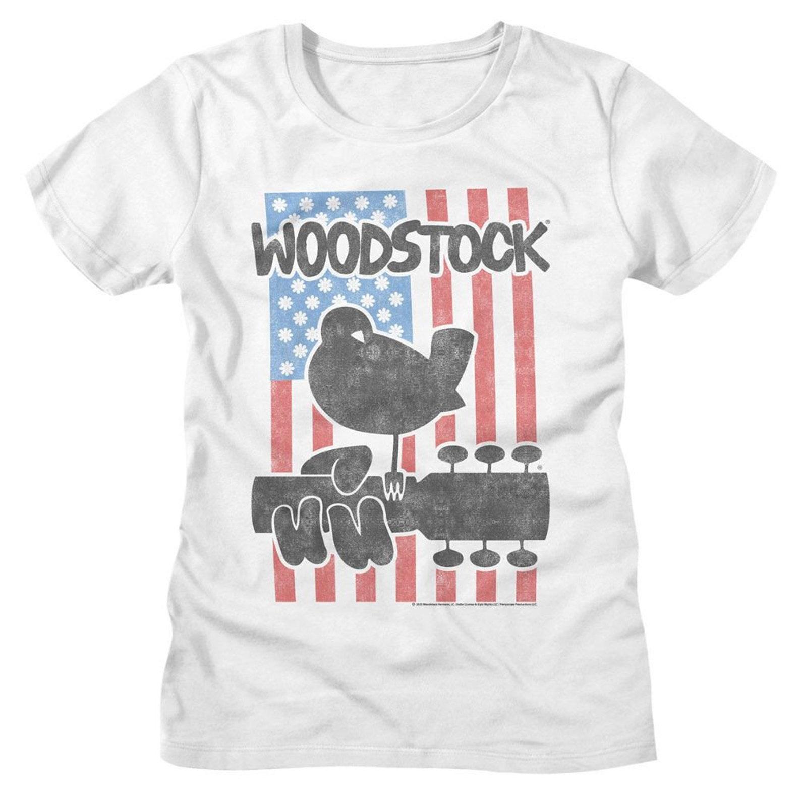 Woodstock Flower Flag White Women s T-Shirt 4XL