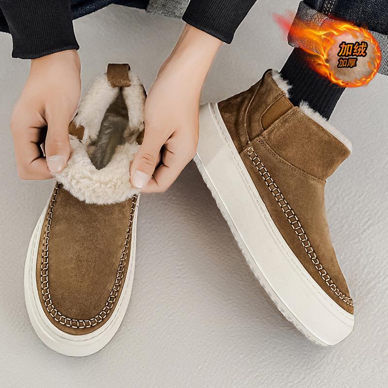 Winter Velvet Warm Snow Boots New Fur Integrated Thickened Non-slip Outdoor Large Cotton Shoes
