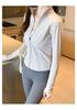 Women's Quick-Dry Long Sleeve Yoga Jacket with Zipper & Stand Collar, Breathable Fitness Outerwear, Slimming Sports Top