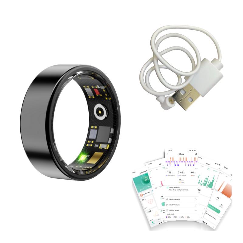 Smart Ring: Sleep, Heart Rate, Blood Oxygen & Pressure Monitoring with Exercise Tracking & Remote Camera Control