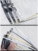 Korean Style TR90 Polygon Eyeglasses - Large Gold Transparent Full Frame for Nearsightedness