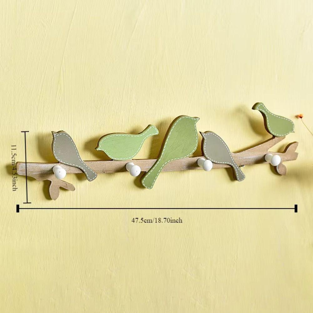 Creative Bird Shape Wall Hooks 4 Hooks Closet Organizer Holder Clothes Coat Hooks Kitchen Supplies