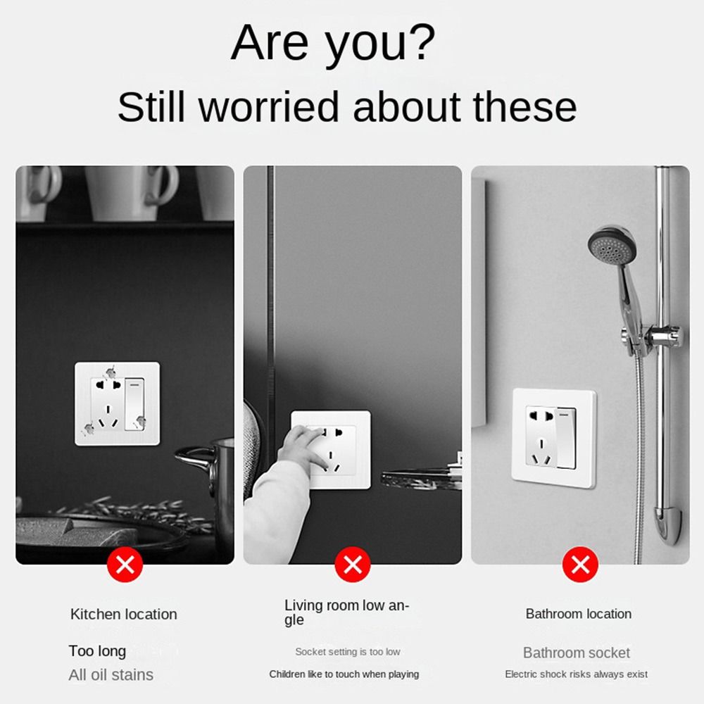 Wall-mounted Switch Protective Cover Self-Adhesive Enlarged Protection Socket  Bathroom
