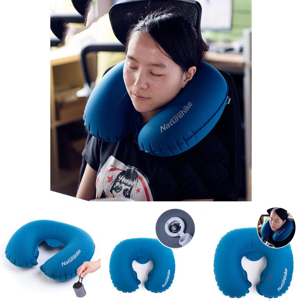 Inflatable U Shaped Travel Pillow With Ice Silk Cover For Adults Comfort And Support