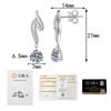 Angel Wing Pendant Earrings With Moissanite Cubic Zirconia Sterling Studs Women Fresh Sweet Style