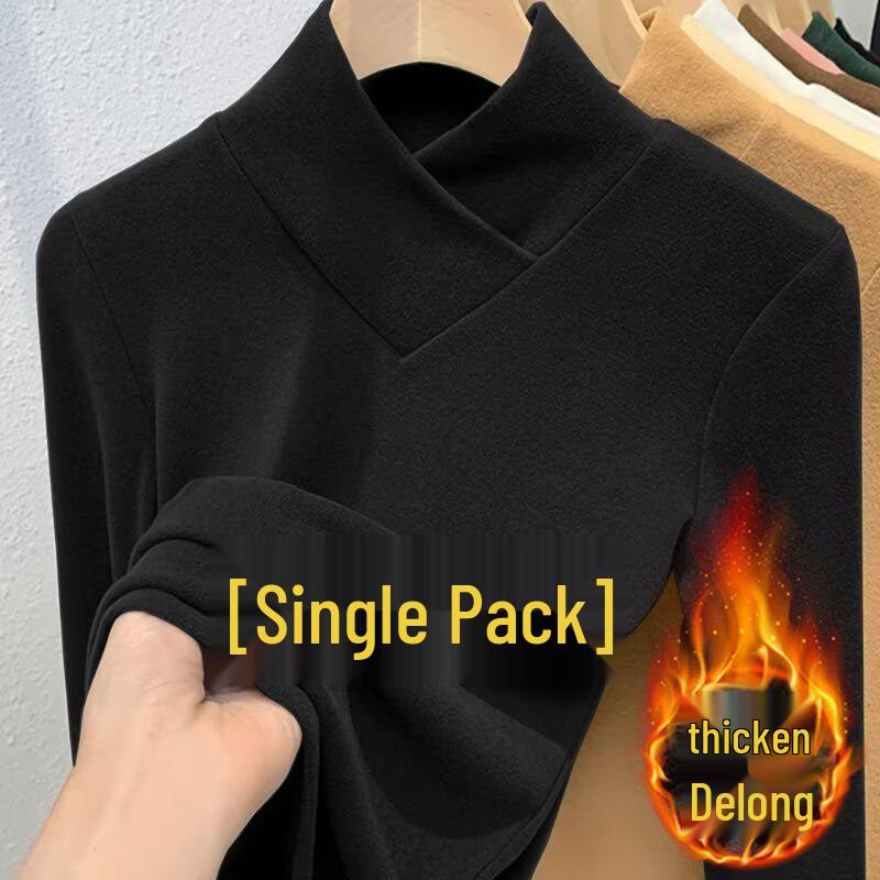 Dames Velvet Half Turtleneck Lange Mouw Slim Fit Top voor Herfst/Winter