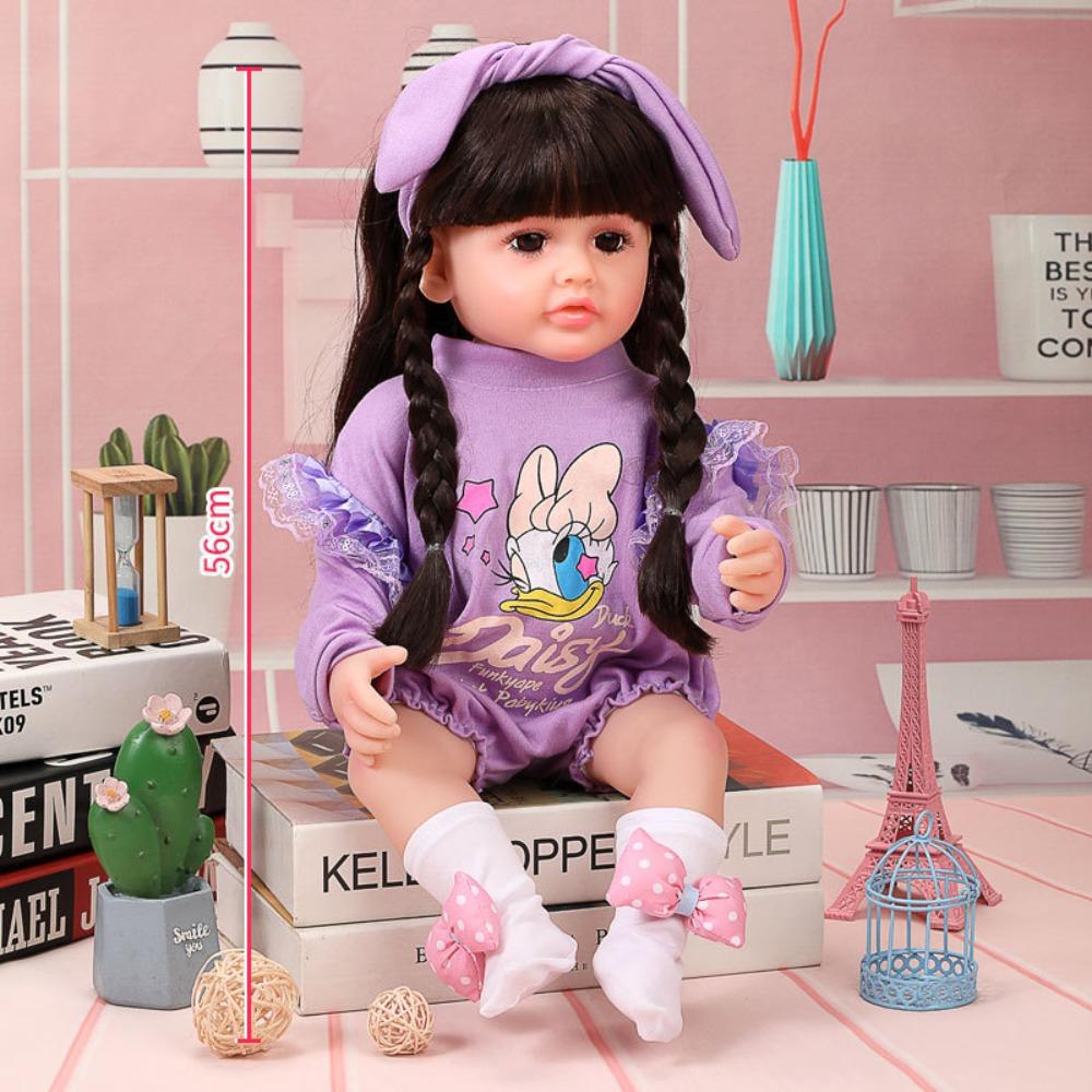 

56Cm Reborn Simulation Barbie Gift Doll Baby Soft Gel Girl Toy Set Children s Doll 56cm