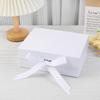 In-Stock Magnetic Folding Gift Box with Ribbon Bow - Solid Color Flip-Top Packaging Box