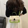 Contrasting color trend fashion small square bag women's 2025 new high-end texture messenger bag niche simple casual shoulder bag