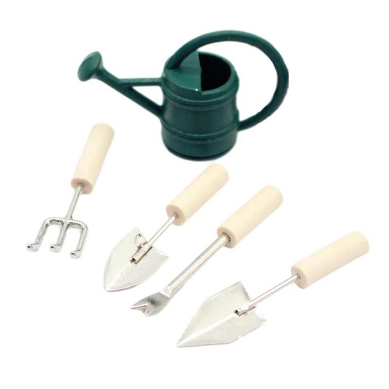 1:12 Puppenhaus Miniatur Garten Werkzeug Gießkanne Bauernhof Werkzeuge Gartenarbeit Set Wasserkocher Schaufel Gabel Outdoor Hof Modell Decor Spielzeug