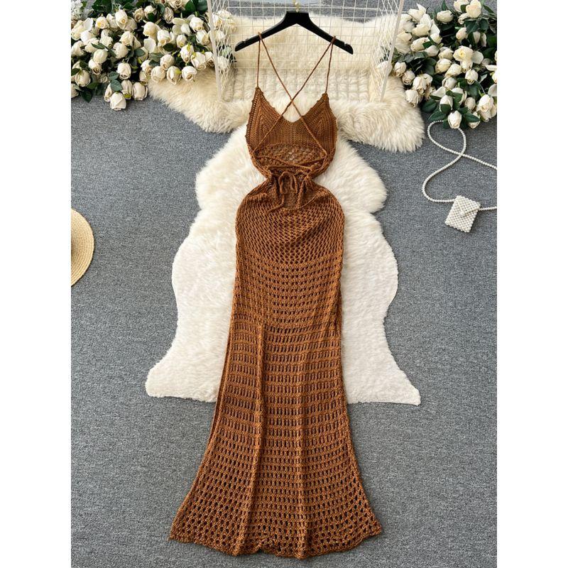 Bohemia Backless Dress Slim Looking Travel Sling